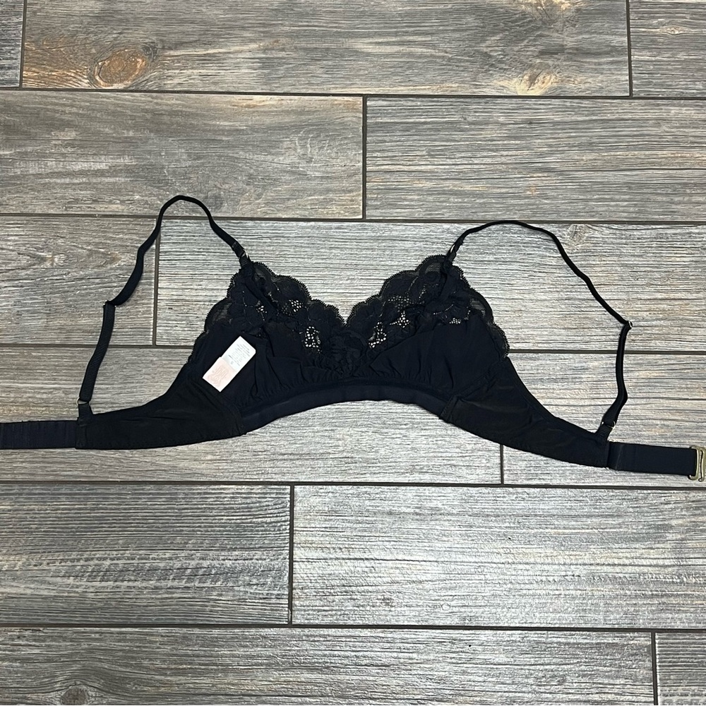 Free People We Are HAH Lounge Bralette Bra Size Small S Black Soft Wireless - Picture 4 of 16